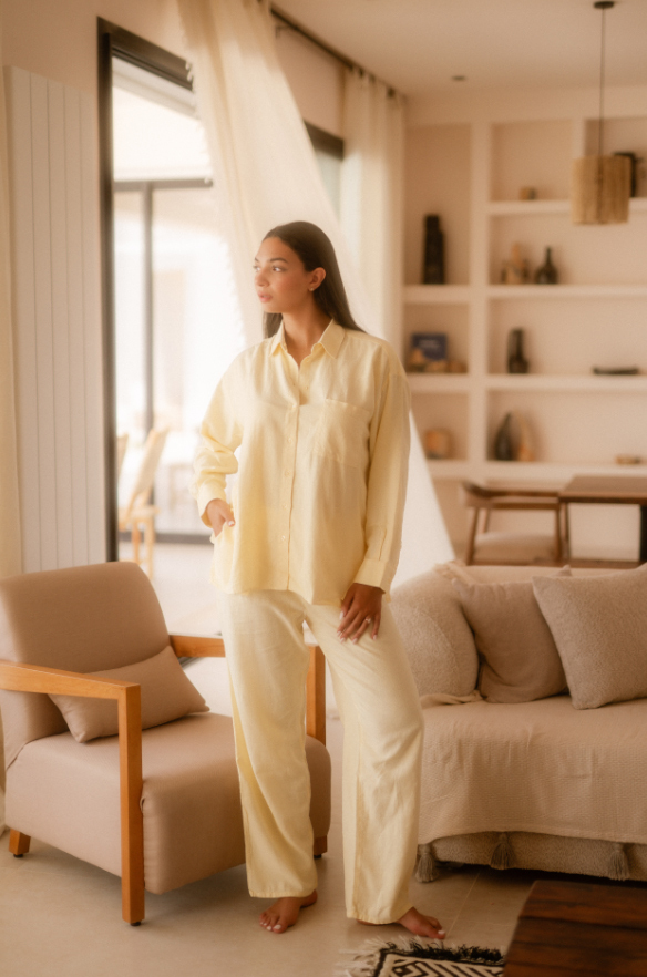 Set Pantalon Horizon - Jaune Pastel